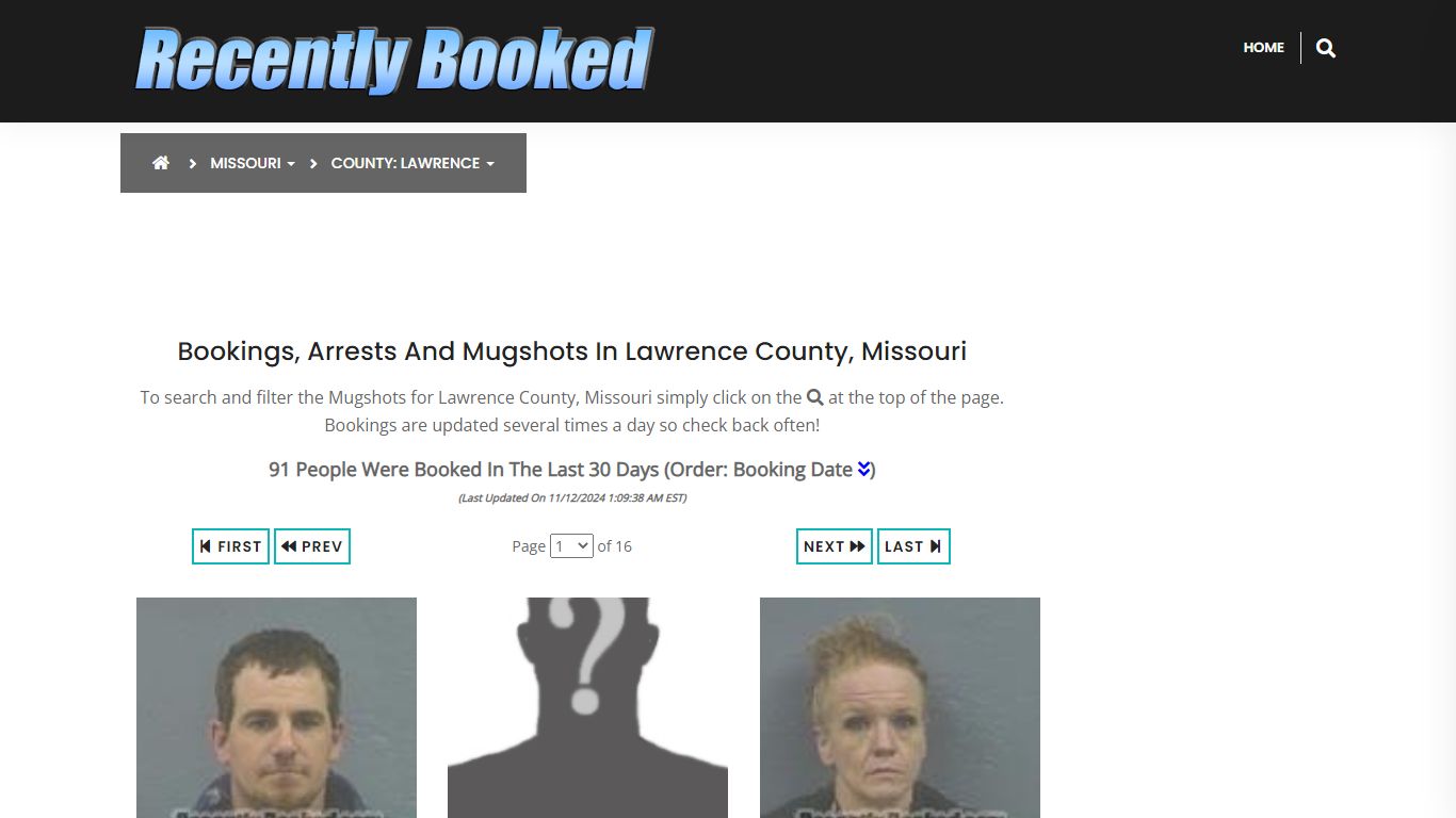 Bookings, Arrests and Mugshots in Lawrence County, Missouri