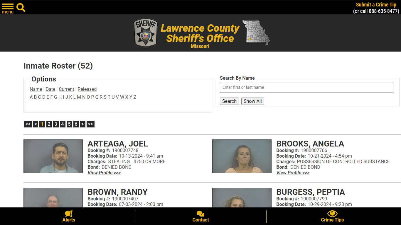 Inmate Roster - Current Inmates - Lawrence County Sheriff MO